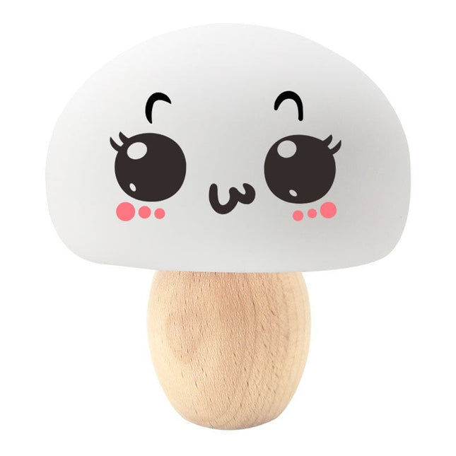 Kawaii mini svampe natlampe i træ
