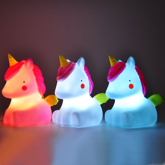 Sød mini enhjørning LED natlampe
