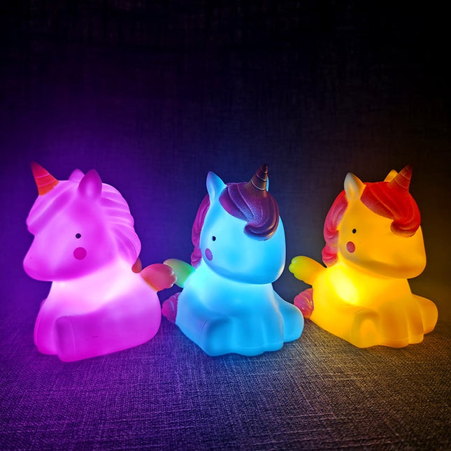 Sød mini enhjørning LED natlampe