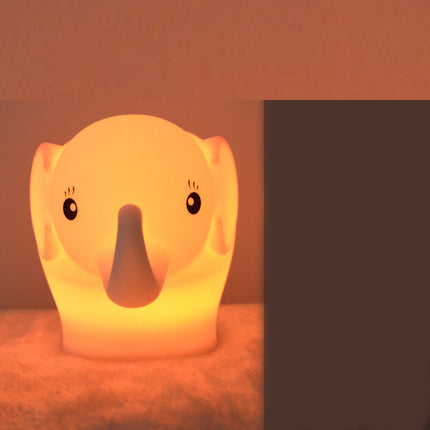 Multifarvet mini elefant natlampe til baby