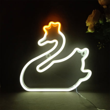 Neonskilt formet som en svane