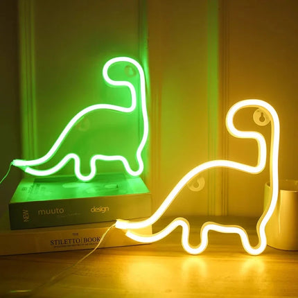 Dinosaur LED neonskilt til børneværelset