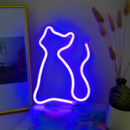 Kat LED neon lampe til væg