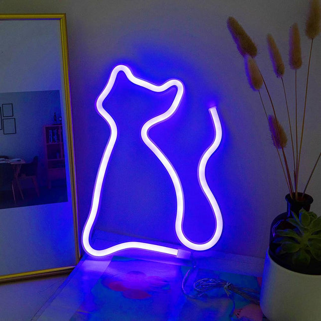 Kat LED neon lampe til væg