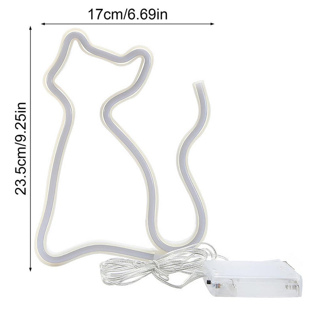 Kat LED neon lampe til væg