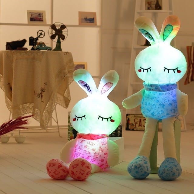 Lysende kanin bamse som natlampe
