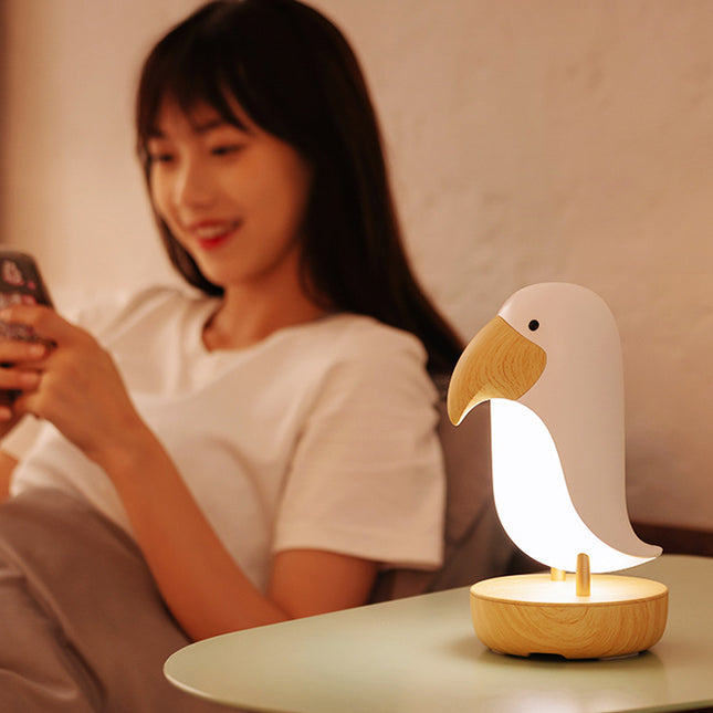 Dekorativ natlampe formet som en fugl