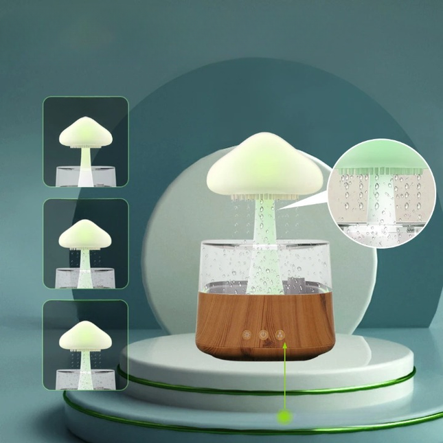 Svampe natlampe med luftfugter funktion