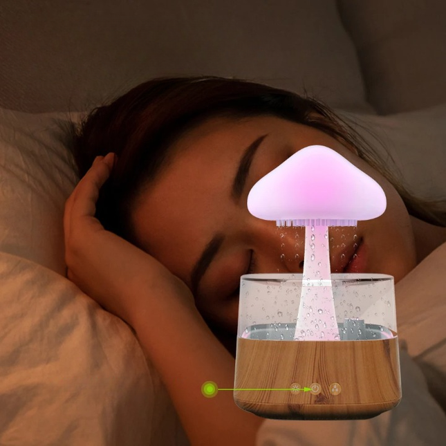 Svampe natlampe med luftfugter funktion