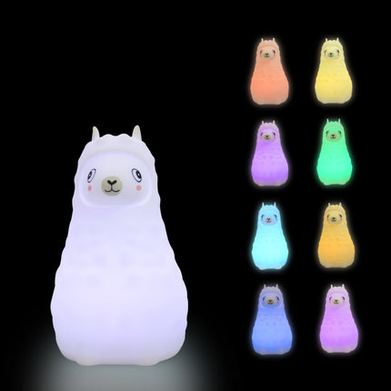 Sød alpaka natlampe i silikone med touch