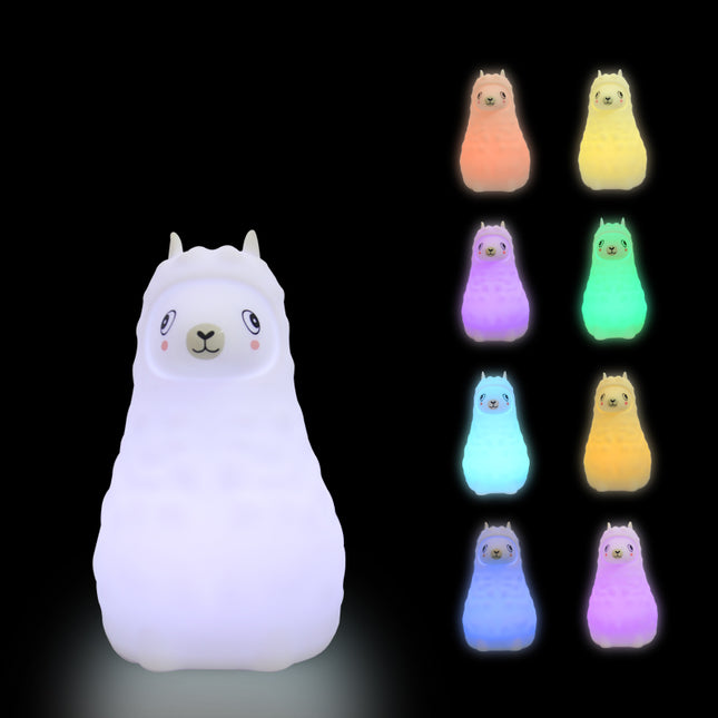 Sød alpaka natlampe i silikone med touch