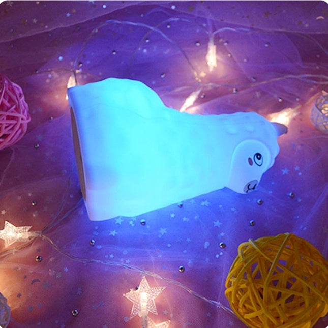 Sød alpaka natlampe i silikone med touch