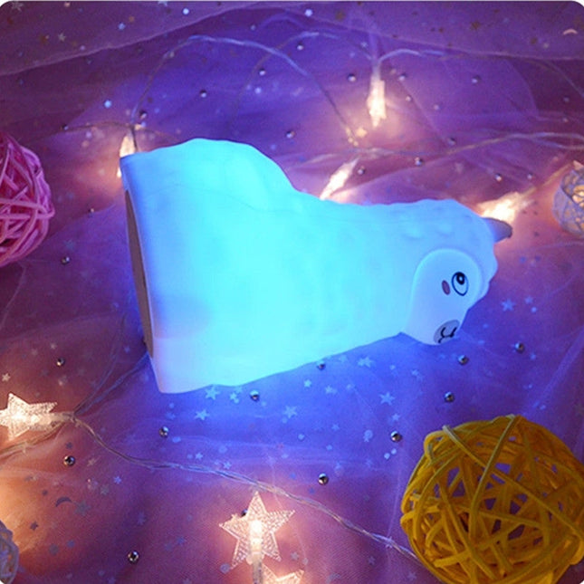 Sød alpaka natlampe i silikone med touch