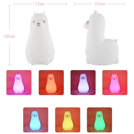 Sød alpaka natlampe i silikone med touch