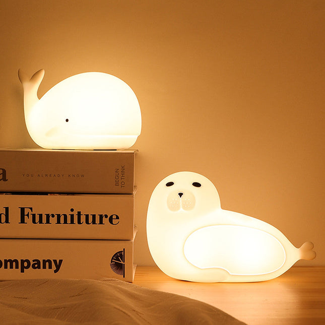 Sød sæl natlampe i silikone