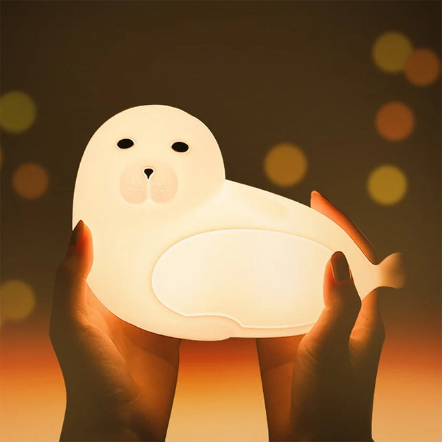 Sød sæl natlampe i silikone