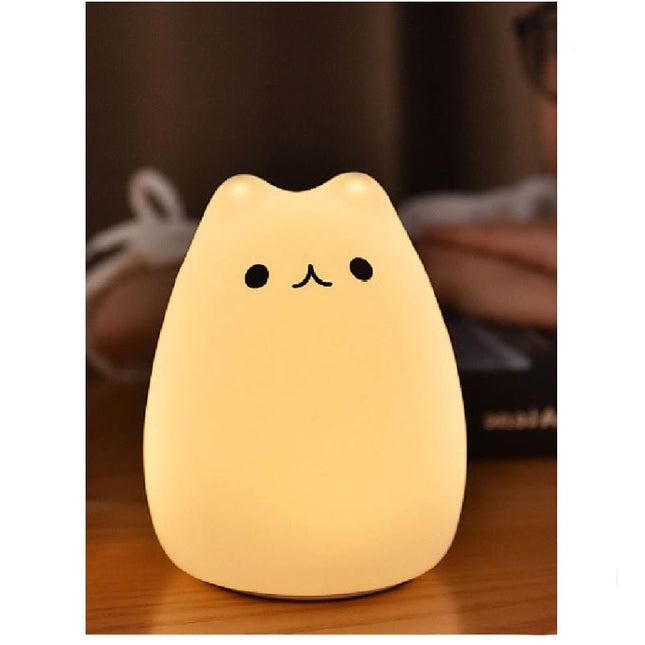 Genopladelig kat natlampe i silikone