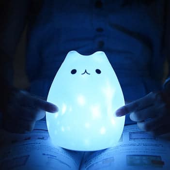 Genopladelig kat natlampe i silikone