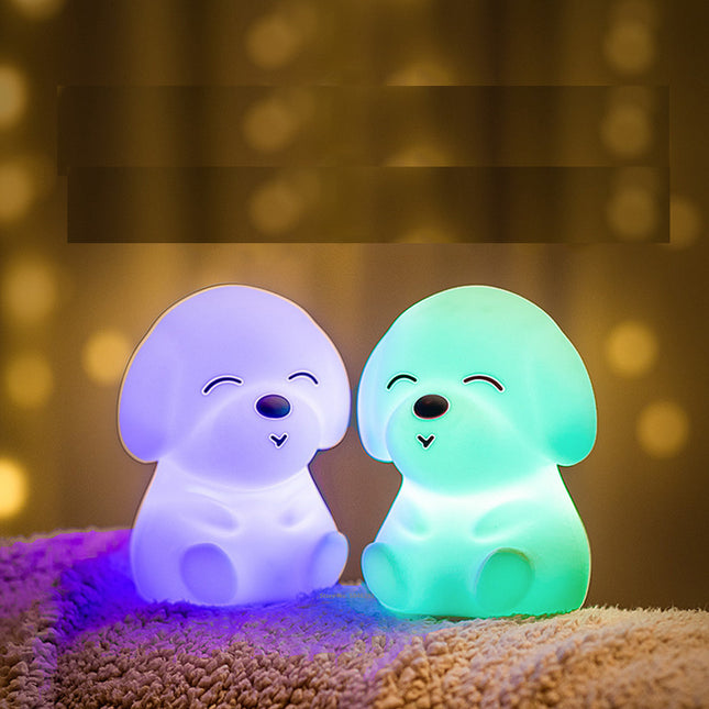 Genopladelig hundehvalp natlampe i silikone