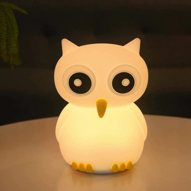Blød silikone ugle natlampe med touch