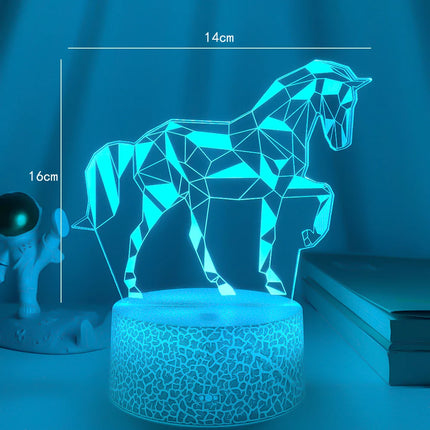 3D LED sengelampe med heste illusion