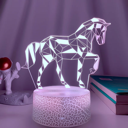 3D LED sengelampe med heste illusion
