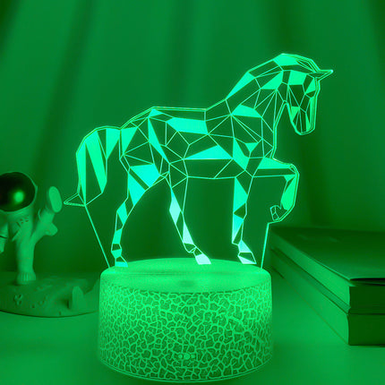 3D LED sengelampe med heste illusion