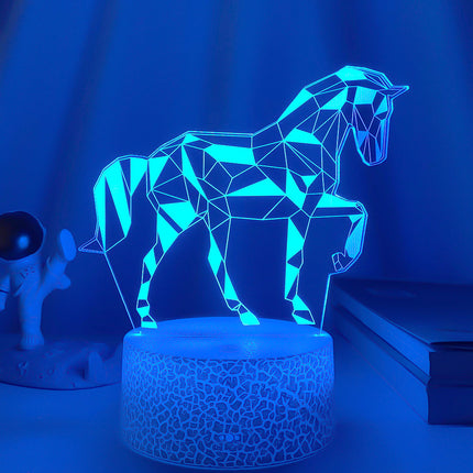 3D LED sengelampe med heste illusion