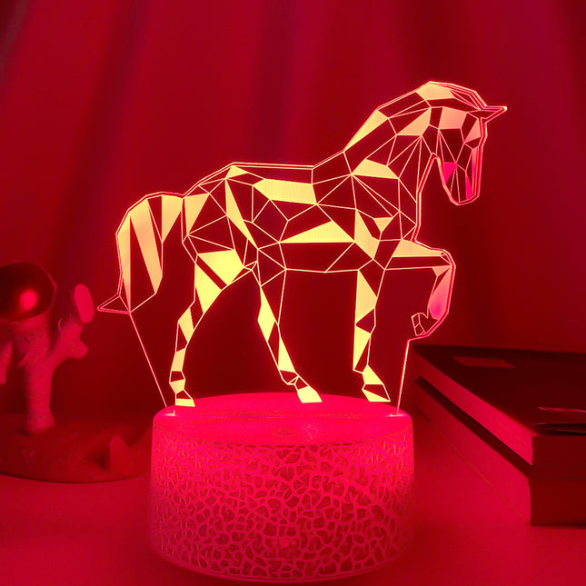 3D LED sengelampe med heste illusion