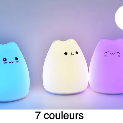 Blød silikone natlampe formet som killing