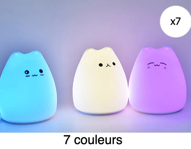 Blød silikone natlampe formet som killing