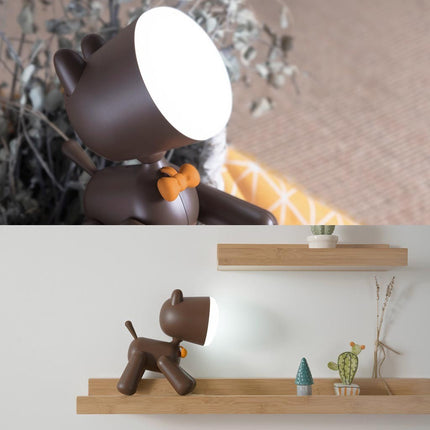 Genopladelig hund natlampe med touch