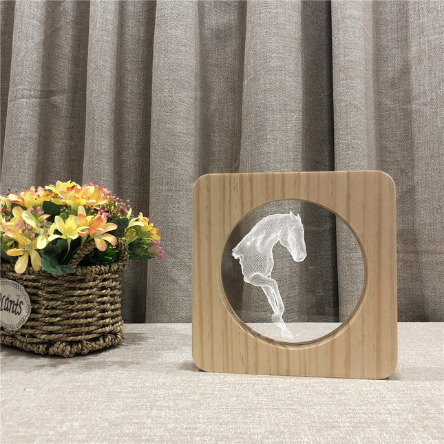 Hest sengelampe i træ design