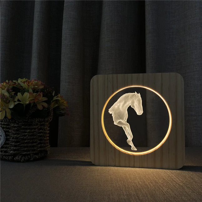 Hest sengelampe i træ design