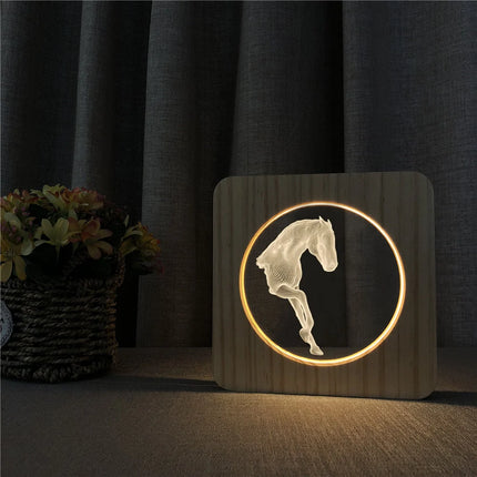Hest sengelampe i træ design