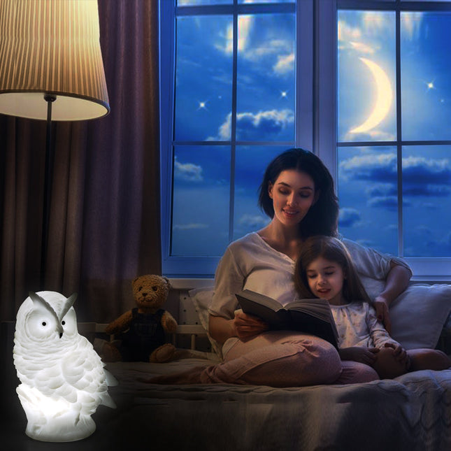 Ugle natlampe i silikone til sengebord