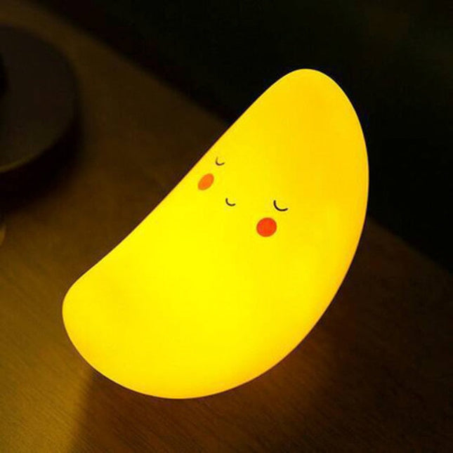 Måneformet LED natlampe til børneværelset