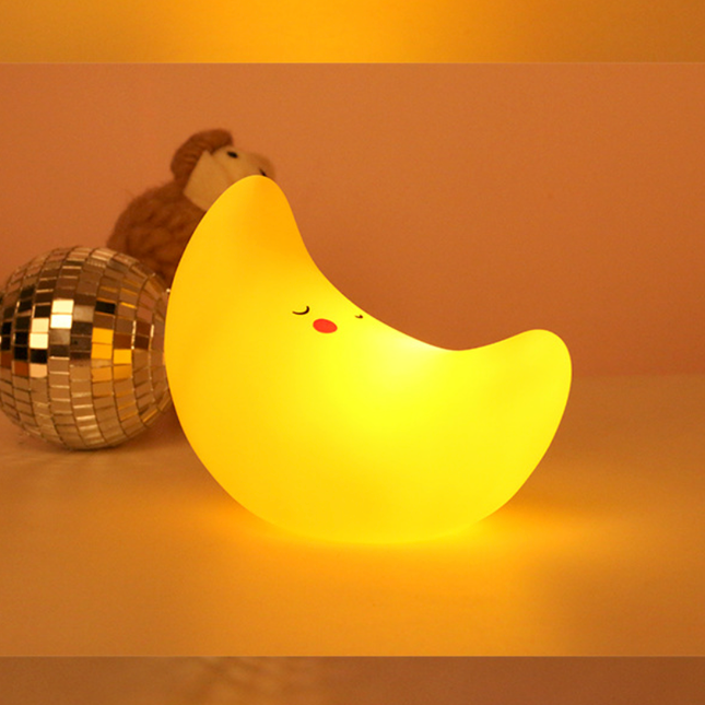 Måneformet LED natlampe til børneværelset