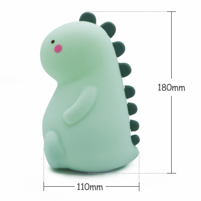 Farverig dinosaur natlampe i silikone