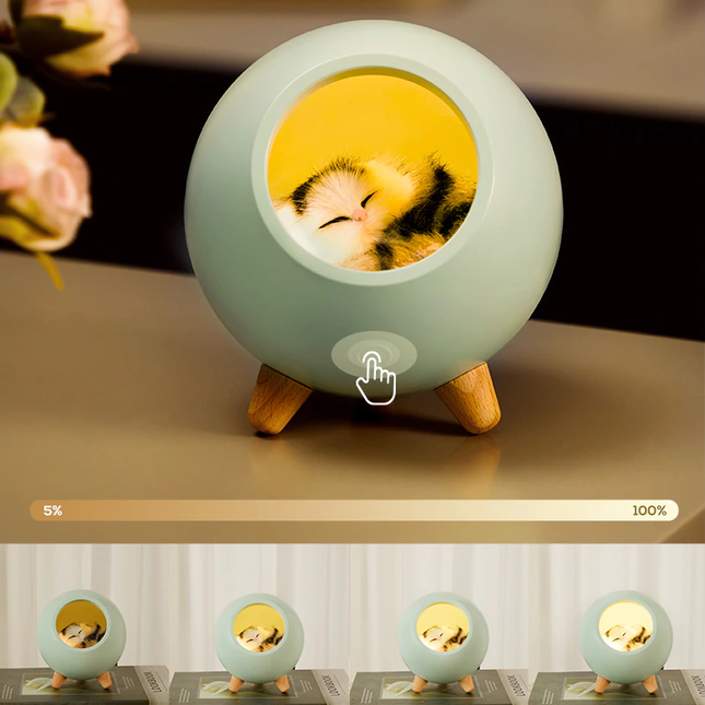 Genopladelig kat natlampe til børn