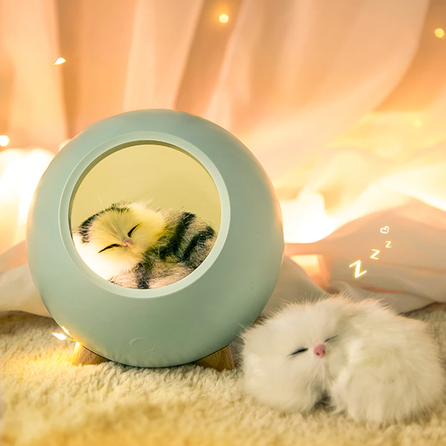 Genopladelig kat natlampe til børn
