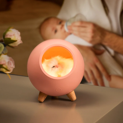 Genopladelig kat natlampe til børn