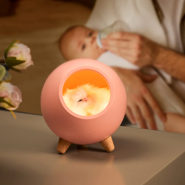 Genopladelig kat natlampe til børn