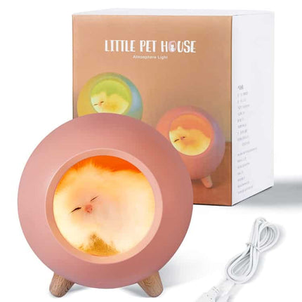 Genopladelig kat natlampe til børn