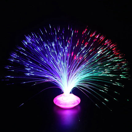 Fiberoptisk lampe med regnbuefarver