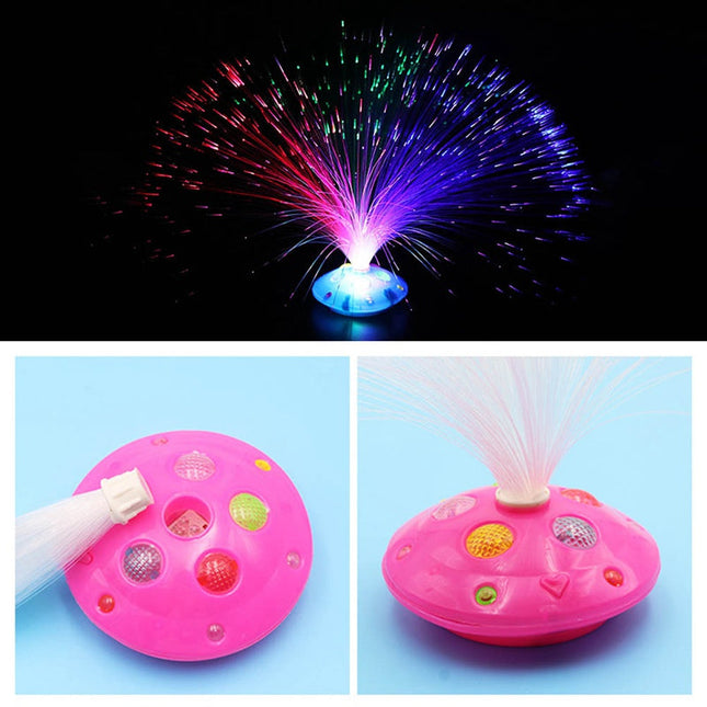 Fiberoptisk lampe med regnbuefarver