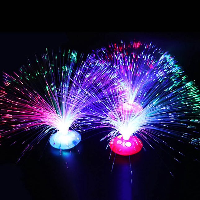 Fiberoptisk lampe med regnbuefarver