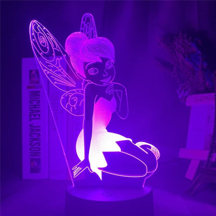 3D natlampe med feen Klokkeblomst