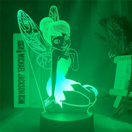 3D natlampe med feen Klokkeblomst