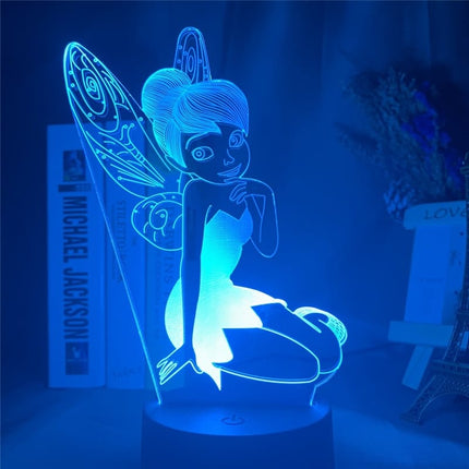 3D natlampe med feen Klokkeblomst